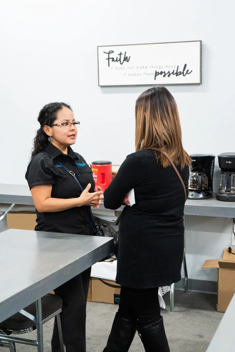 ISGOD members connecting in a caring one-on-one conversation