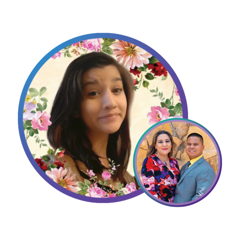 In loving memory of Leslie, pictured with her parents Edwin and Linda Frates